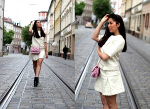 Tweed-Rock-Shirt-Set-Antoinette-Fashion-Streetstyle-Munich-Benedetta Bruzziches-Zara-Booties