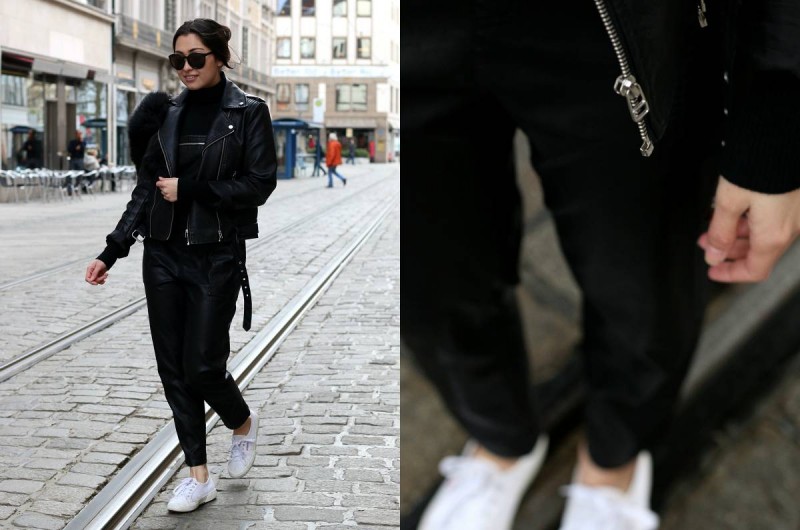 streetstyle munich - leather - trend - musthave - superga - white sneaker - overall - liu jo - latzhose - fashionblogger de - münchen - calvin klein - luxury - streetwear - ootd - inspo