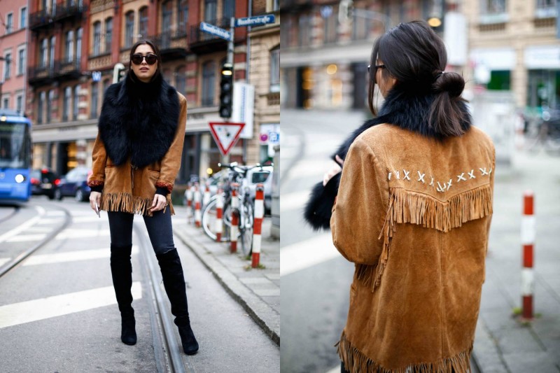 Fringed Jacket - Suede Leather - Vintage - Luxury - Overknees - Fur - Calvin Klein Sunnies - Fashionista - German Fashionblogger - Ootd - Streetstyle Munich - München Personal Style Blog - Isartor - Trends 2016 - Fransen